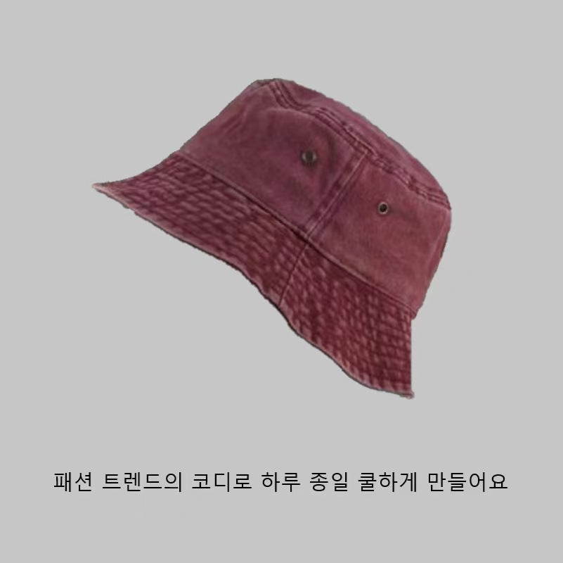 Wholesale Solid Color Washed Denim Bucket Hat